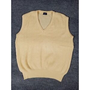 COMO SPORT 100% MEN'S PURE MERINO WOOL YELLOW SWEATER VEST Large Made in Italy
